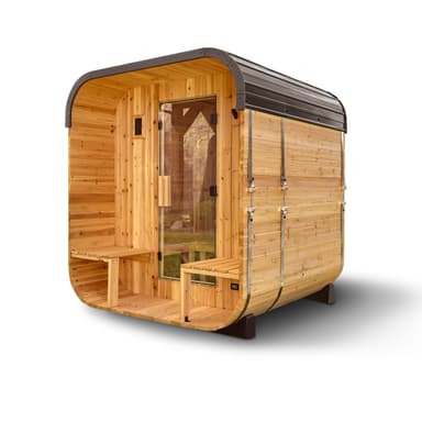 Lennon Outdoor Cube Sauna with Porch – 2-4 Person